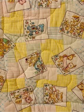 Vintage Dundee Baby Toddler Sleeping Bag Yellow Zip Closure Animals Broken Zip